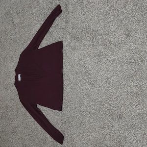 Maroon Open Front Cardigan